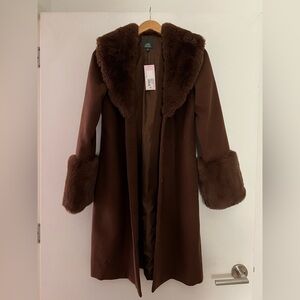 Wild Fable Button Up Jacket W/ Faux Fur Trim